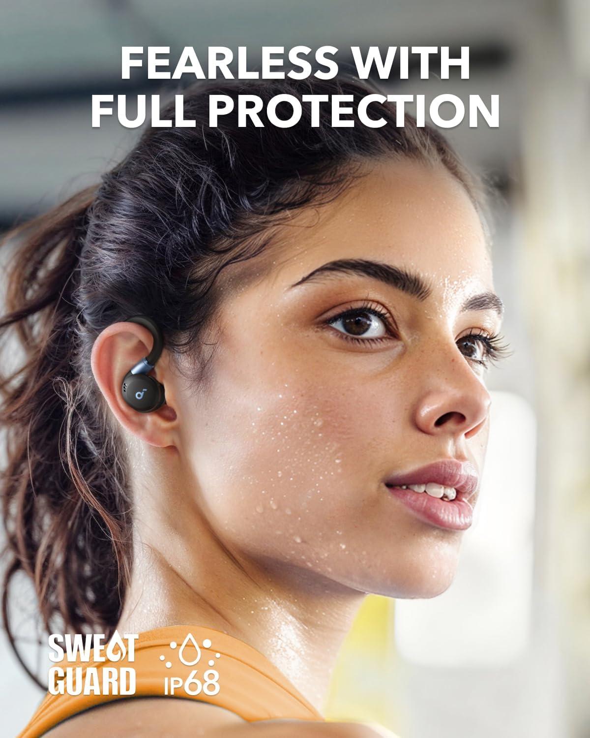 image:imageSoundcore Sport X20 by Anker TrueWireless Workout Earbuds Rotatable and Extendable Ear Hooks Noise Cancelling Deep Bass IP68 Waterproof Sweatproof Dustproof 48H Play Sport Earbuds for GymBlack