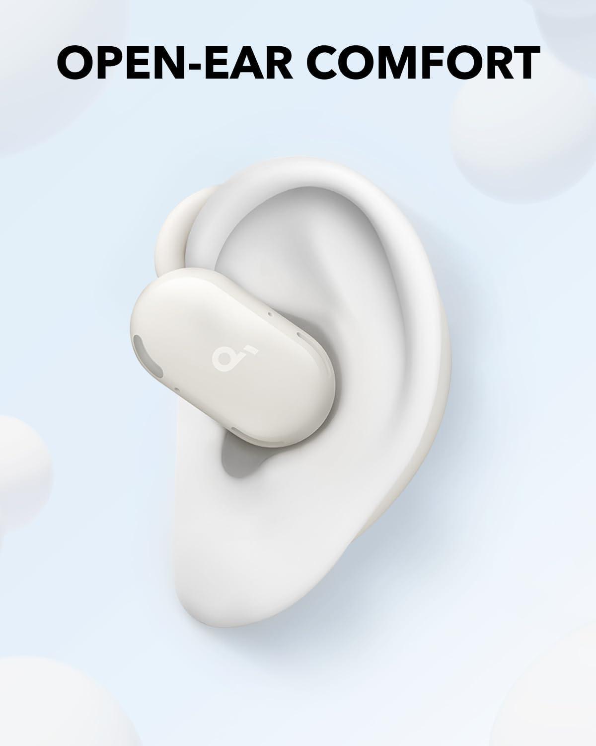 image:imageSoundcore V20i by Anker OpenEar Headphones Adjustable Ear Hooks UltraComfort Snug Fit Powerful Sound Clear Calls IP55 36H Playtime Bluetooth 54 Wireless Earbuds Multipoint ConnectionWhite