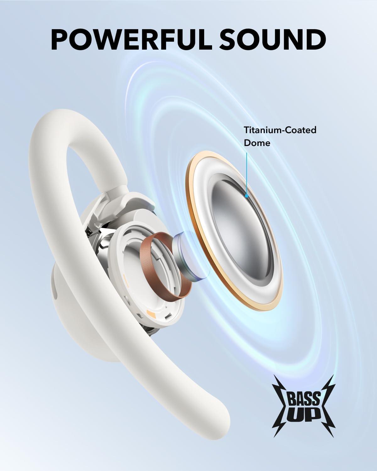 image:imageSoundcore V20i by Anker OpenEar Headphones Adjustable Ear Hooks UltraComfort Snug Fit Powerful Sound Clear Calls IP55 36H Playtime Bluetooth 54 Wireless Earbuds Multipoint ConnectionWhite