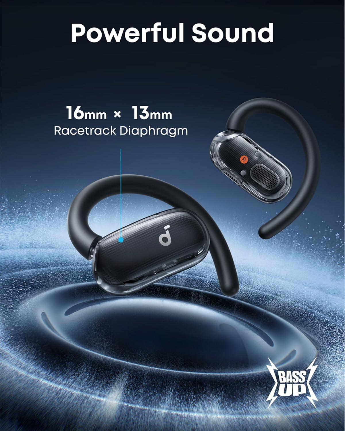 image:imageSoundcore V40i by Anker OpenEar Headphones Clear Design Lidless Case 4 Adjustable Positions for Every Ear Size Richer Bass IP55 21H Playtime AI Clear Calls Bluetooth 54 App ControlBlack