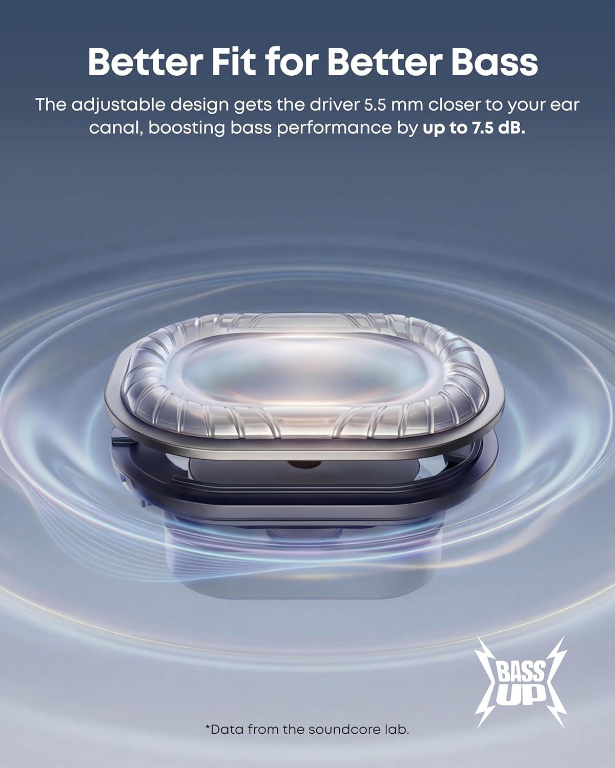 image:imageSoundcore V40i by Anker OpenEar Headphones Clear Design Lidless Case 4 Adjustable Positions for Every Ear Size Richer Bass IP55 21H Playtime AI Clear Calls Bluetooth 54 App ControlWhite