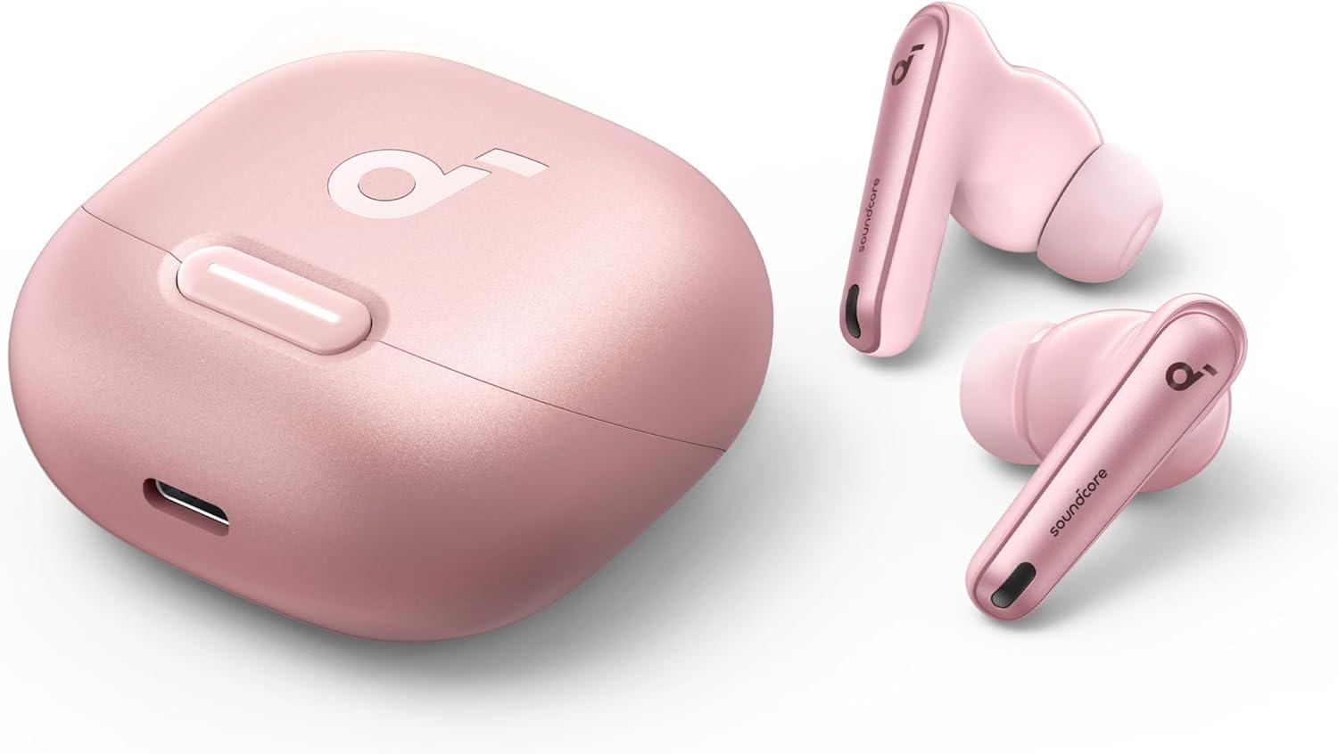 image:imageSoundcore by Anker Liberty 4 NC Noise Cancelling Earbuds 985 Noise Reduction Adaptive Noise Cancelling to Ears and Environment HiRes Sound 50H Battery Wireless Charging Bluetooth 53Pastel Pink