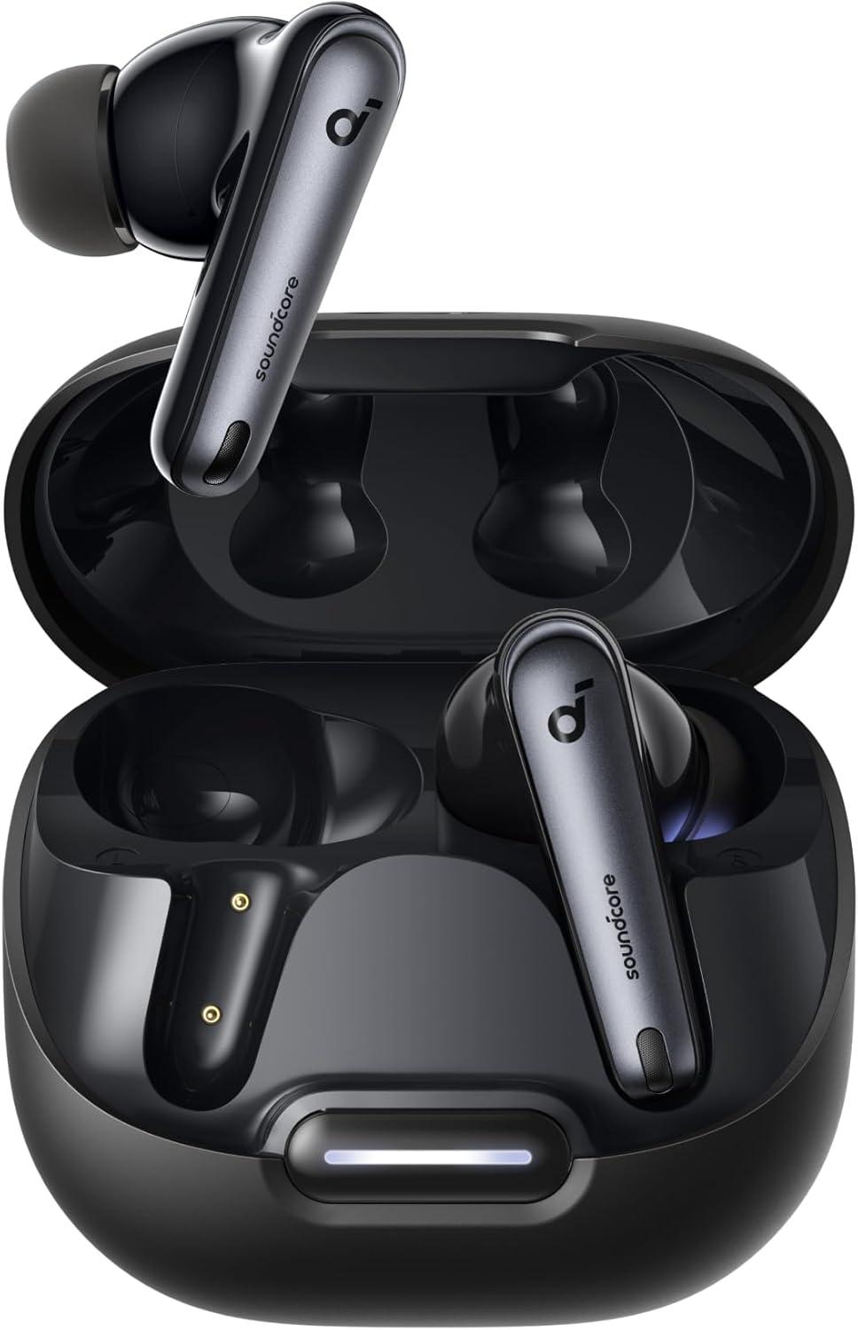 image:imageSoundcore by Anker Liberty 4 NC Noise Cancelling Earbuds 985 Noise Reduction Adaptive Noise Cancelling to Ears and Environment HiRes Sound 50H Battery Wireless Charging Bluetooth 53Black