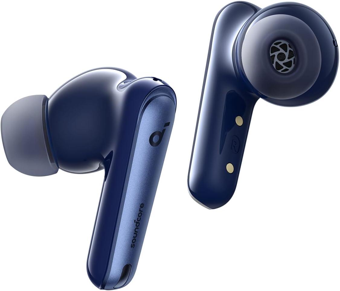 image:imageSoundcore by Anker Liberty 4 NC Noise Cancelling Earbuds 985 Noise Reduction Adaptive Noise Cancelling to Ears and Environment HiRes Sound 50H Battery Wireless Charging Bluetooth 53Navy Blue