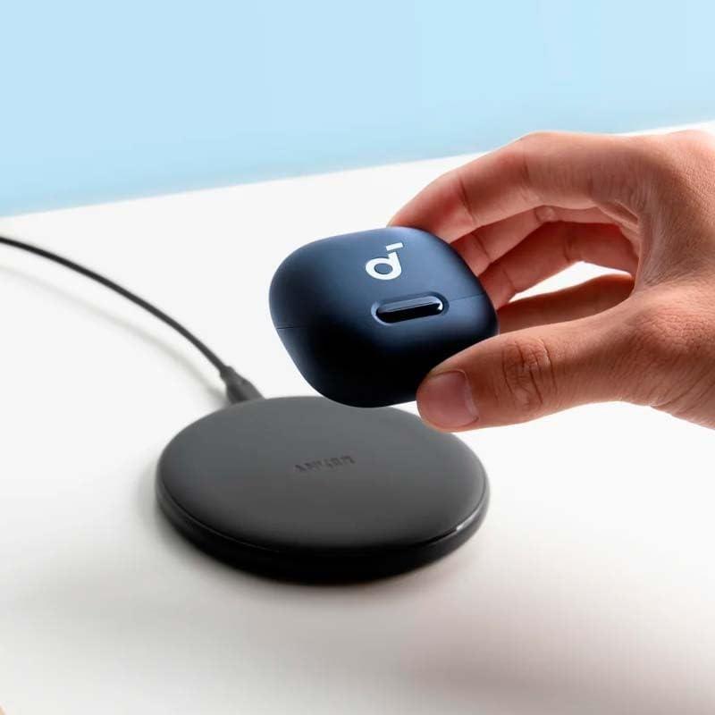 image:imageSoundcore by Anker Liberty 4 NC Noise Cancelling Earbuds 985 Noise Reduction Adaptive Noise Cancelling to Ears and Environment HiRes Sound 50H Battery Wireless Charging Bluetooth 53Navy Blue