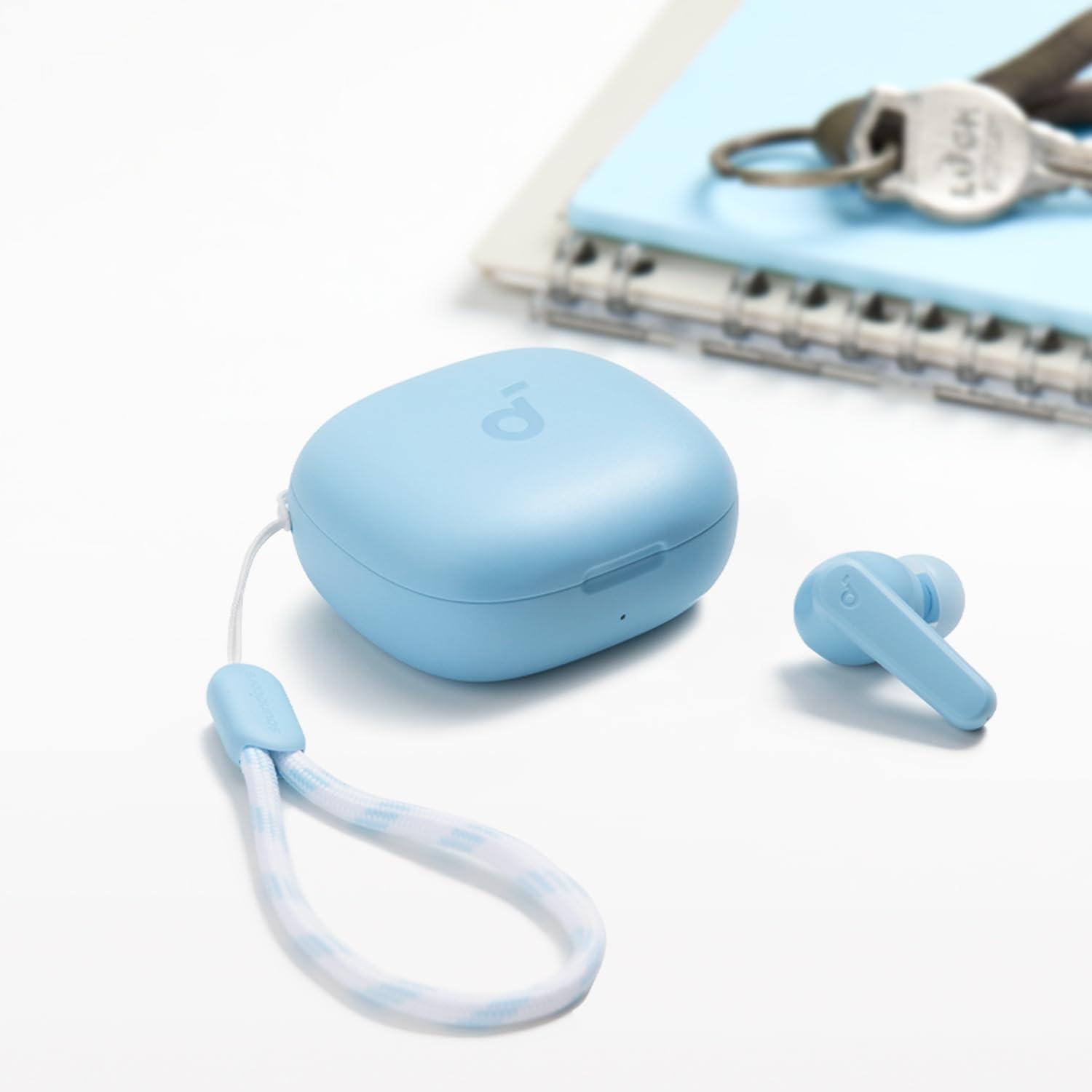 image:imageSoundcore by Anker P20i True Wireless Earbuds 10mm Drivers with Big Bass Bluetooth 53 30H Long Playtime WaterResistant 2 Mics for AI Clear Calls 22 Preset EQs Customization BlueLight Blue