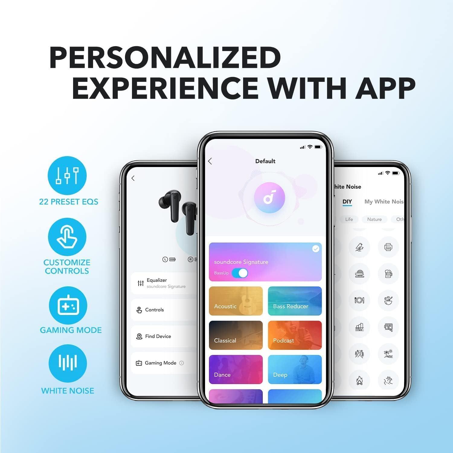 image:imageSoundcore by Anker P20i True Wireless Earbuds 10mm Drivers with Big Bass Bluetooth 53 30H Long Playtime WaterResistant 2 Mics for AI Clear Calls 22 Preset EQs Customization BlueBlack