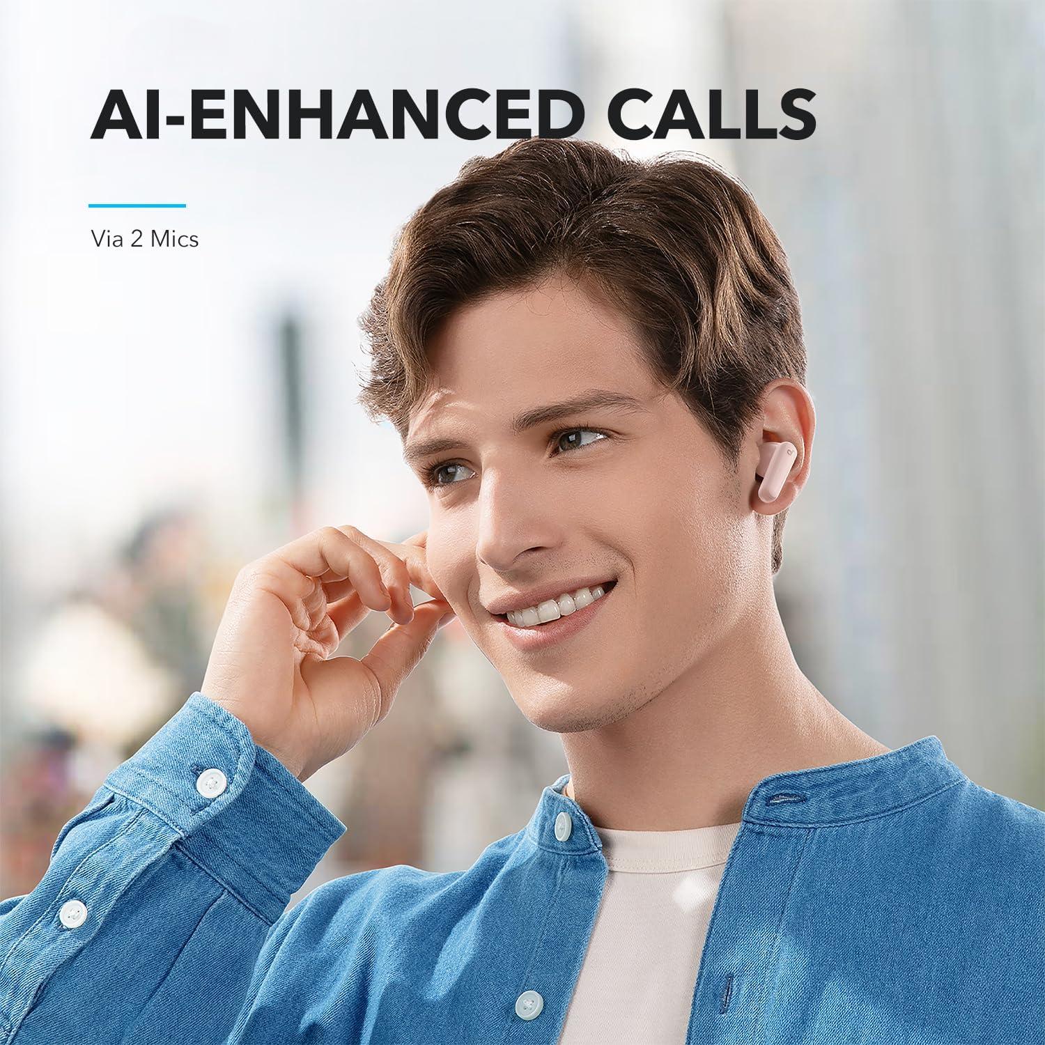 image:imageSoundcore by Anker P20i True Wireless Earbuds 10mm Drivers with Big Bass Bluetooth 53 30H Long Playtime WaterResistant 2 Mics for AI Clear Calls 22 Preset EQs Customization BluePink