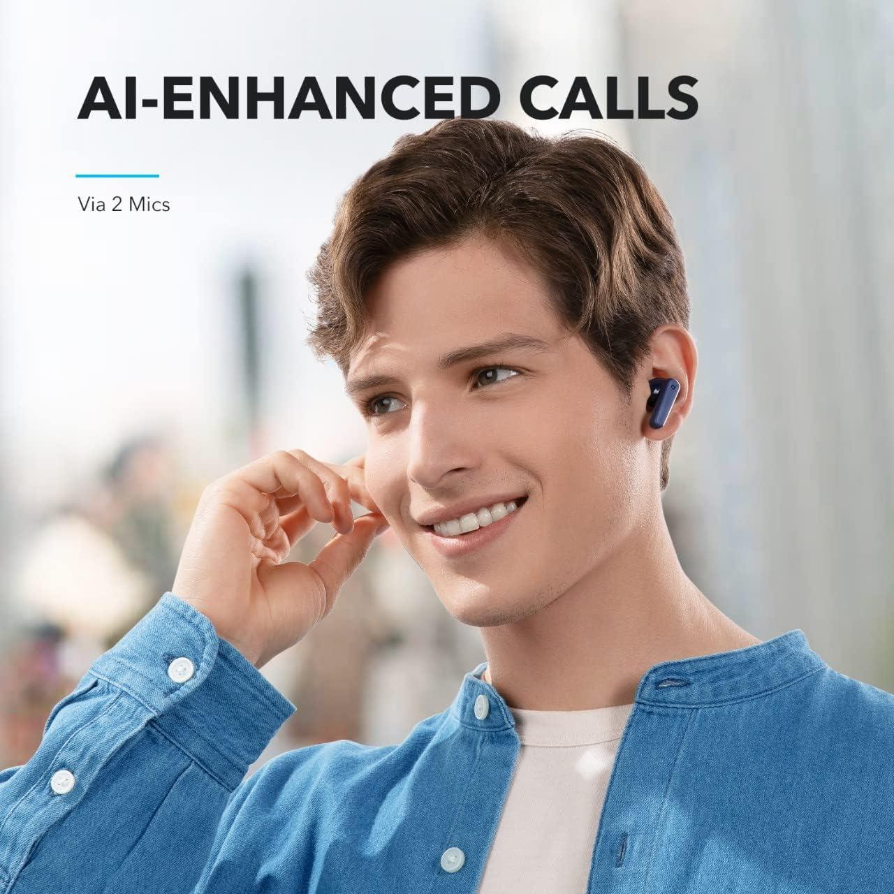 image:imageSoundcore by Anker P20i True Wireless Earbuds 10mm Drivers with Big Bass Bluetooth 53 30H Long Playtime WaterResistant 2 Mics for AI Clear Calls 22 Preset EQs Customization BlueBlue