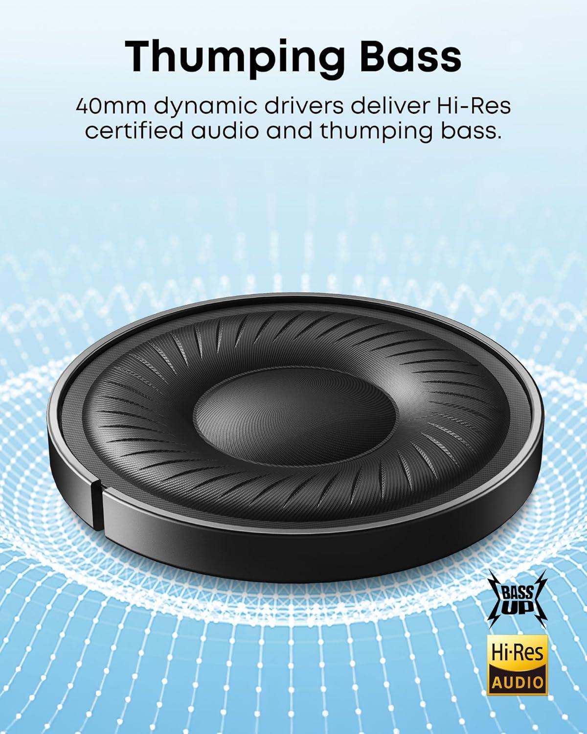 image:imageSoundcore by Anker Q20i Hybrid Active Noise Cancelling Headphones Wireless OverEar Bluetooth 40H Long ANC Playtime HiRes Audio Big Bass Customize via an App Transparency ModeAlmond White