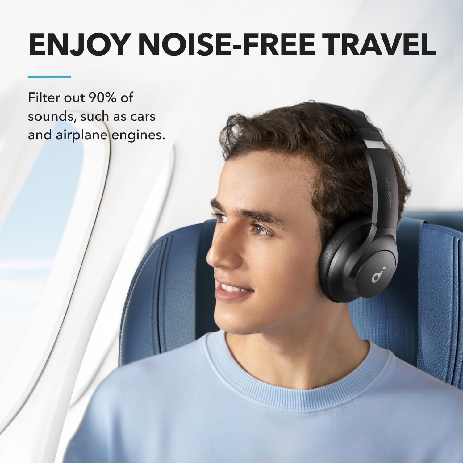image:imageSoundcore by Anker Q20i Hybrid Active Noise Cancelling Headphones Wireless OverEar Bluetooth 40H Long ANC Playtime HiRes Audio Big Bass Customize via an App Transparency ModeBlack