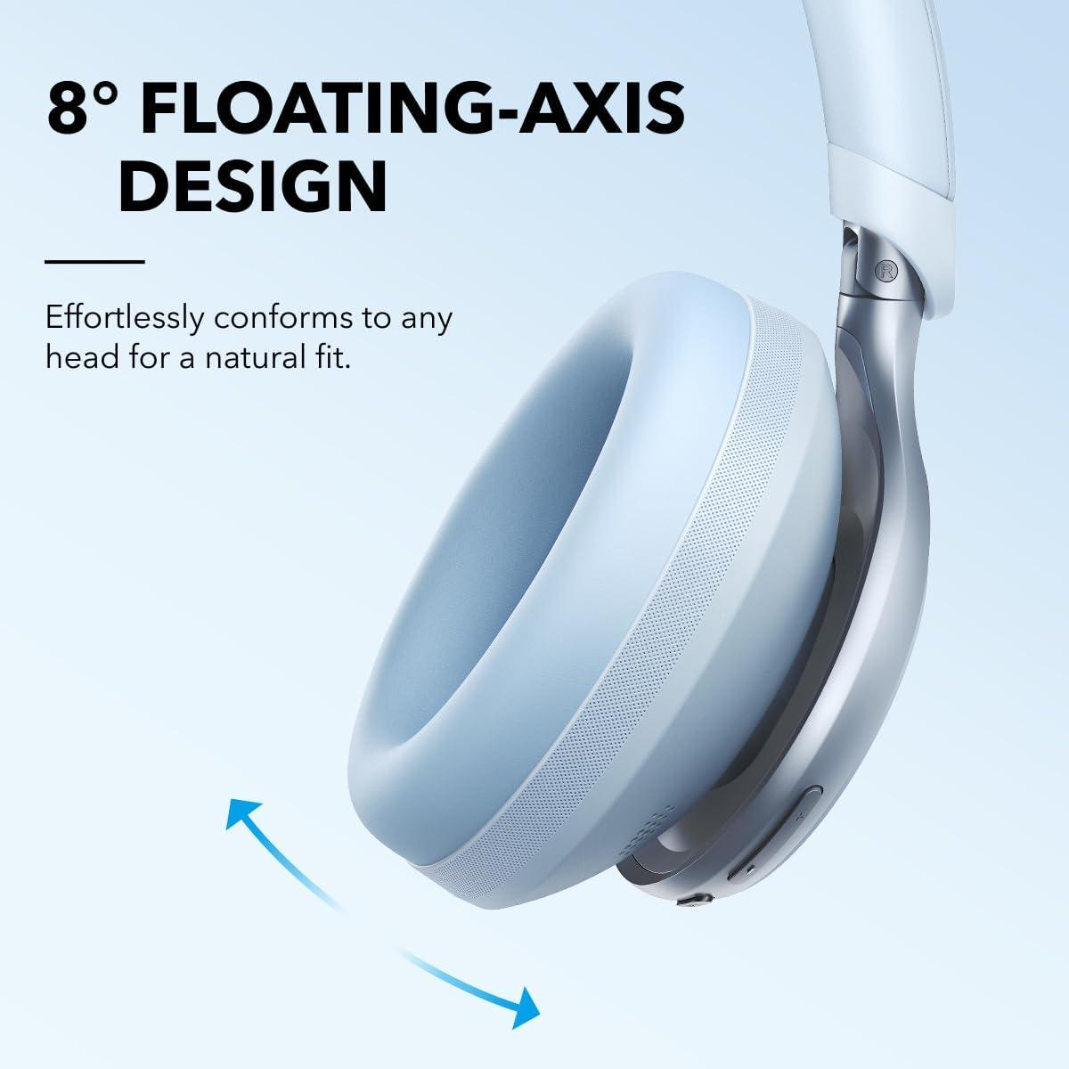 image:imageSoundcore by Anker Space One Active Noise Cancelling Headphones 2X Stronger Voice Reduction 40H ANC Playtime App Control LDAC HiRes Wireless Audio Comfortable Fit Clear Calls Bluetooth 53Sky Blue