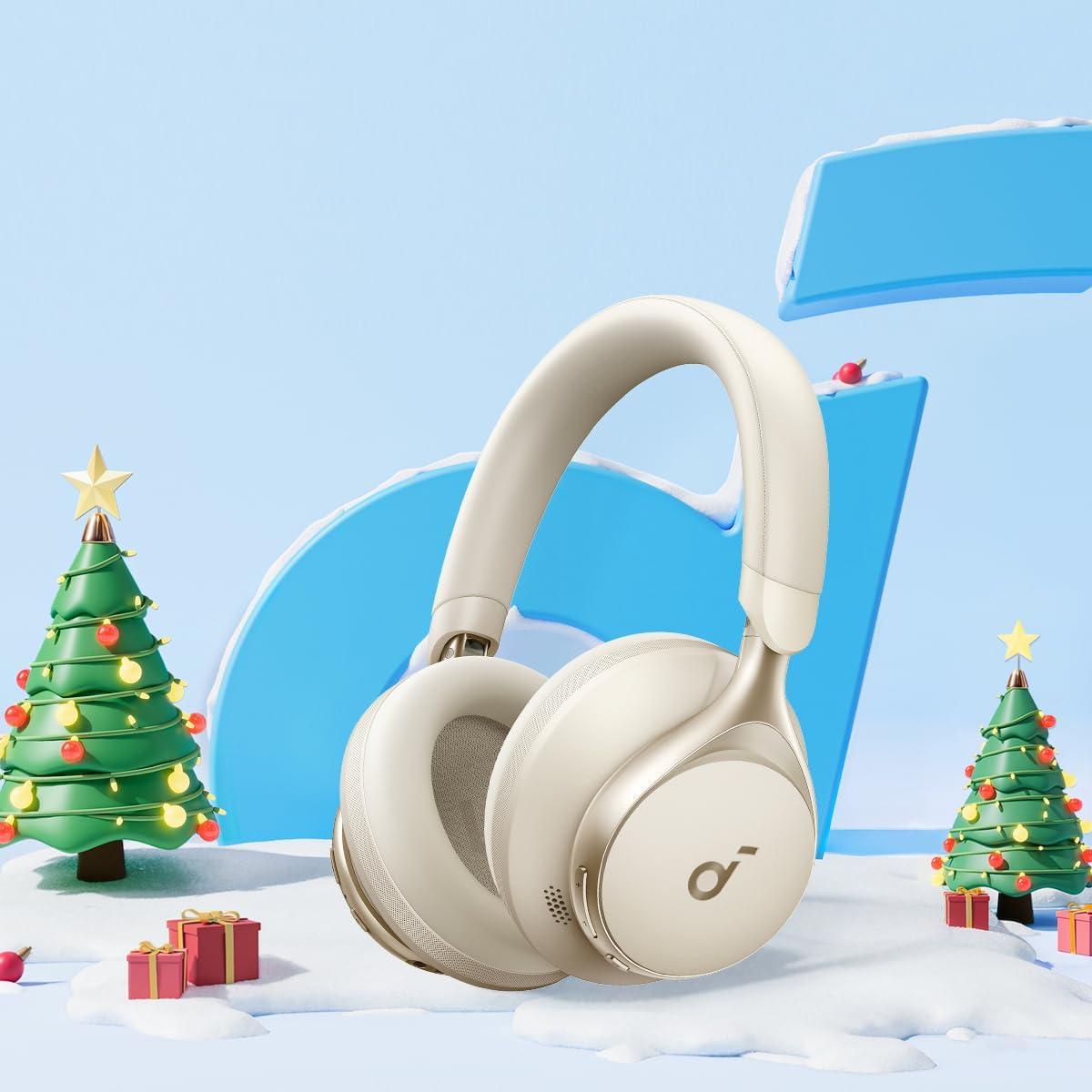 image:imageSoundcore by Anker Space One Active Noise Cancelling Headphones 2X Stronger Voice Reduction 40H ANC Playtime App Control LDAC HiRes Wireless Audio Comfortable Fit Clear Calls Bluetooth 53Latte Cream