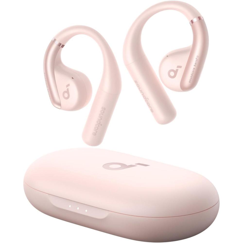 image:imageAnker Soundcore AeroFit OpenEar Headphones Ultra Comfort Snug Fit Ergonomic Ear Hook Balanced Sound IPX7 Waterproof 42H PlaytimeSmallEar FriendlyApp ControlClear CallsWireless EarbudsSoft Pink
