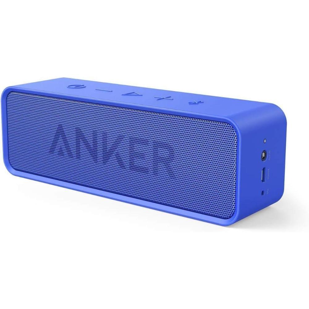 image:imageAnker Soundcore Upgraded Bluetooth Speaker with IPX5 Waterproof Stereo Sound 24H Playtime Portable Wireless Speaker for iPhone Samsung and More BlackBlue