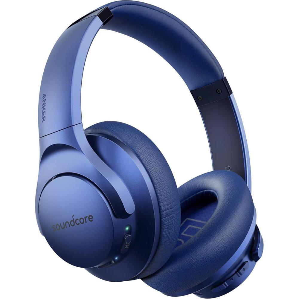 image:imageSoundcore Anker Life Q20 Hybrid Active Noise Cancelling Headphones Wireless Over Ear Bluetooth Headphones 60H Playtime HiRes Audio Deep Bass Foam Ear Cups Travel Office USBC ChargingBlue