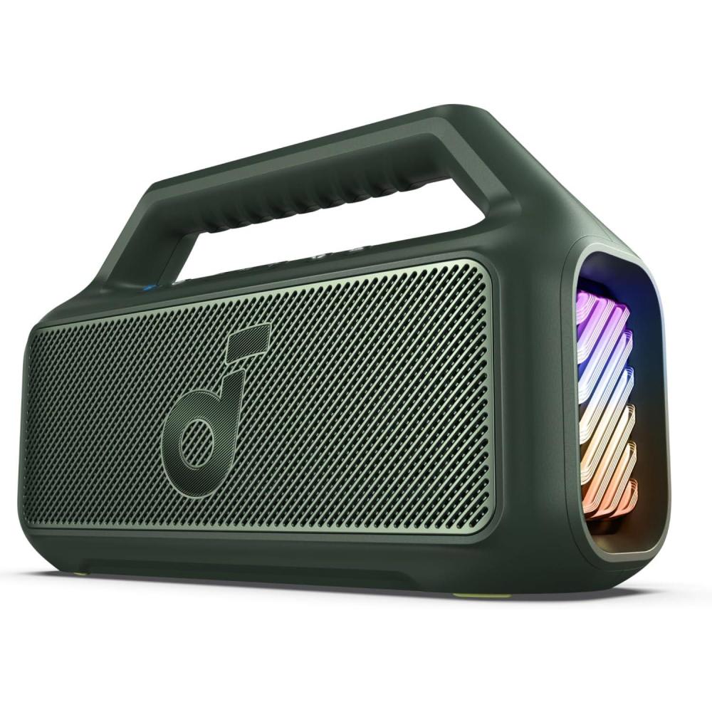 image:imageSoundcore Boom 2 by Anker Outdoor Speaker 80W Subwoofer BassUp 20 24H Playtime IPX7 Waterproof Floatable RGB Lights USBC Custom EQ Bluetooth 53 Portable for Camping and Beach BlueGreen