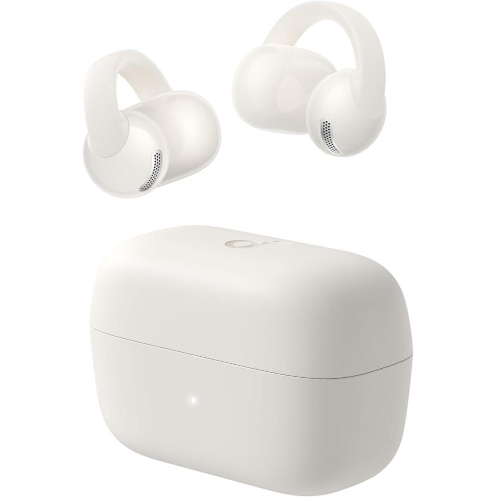 image:imageSoundcore C50i Open Ear Earbuds ClipOn Headphones Over Ear for Running Workout 12mm Drivers Powerful Bass 28H Playtime IP55 Waterproof Bluetooth 60 HiRes FlexiClip Design by AnkerWhite