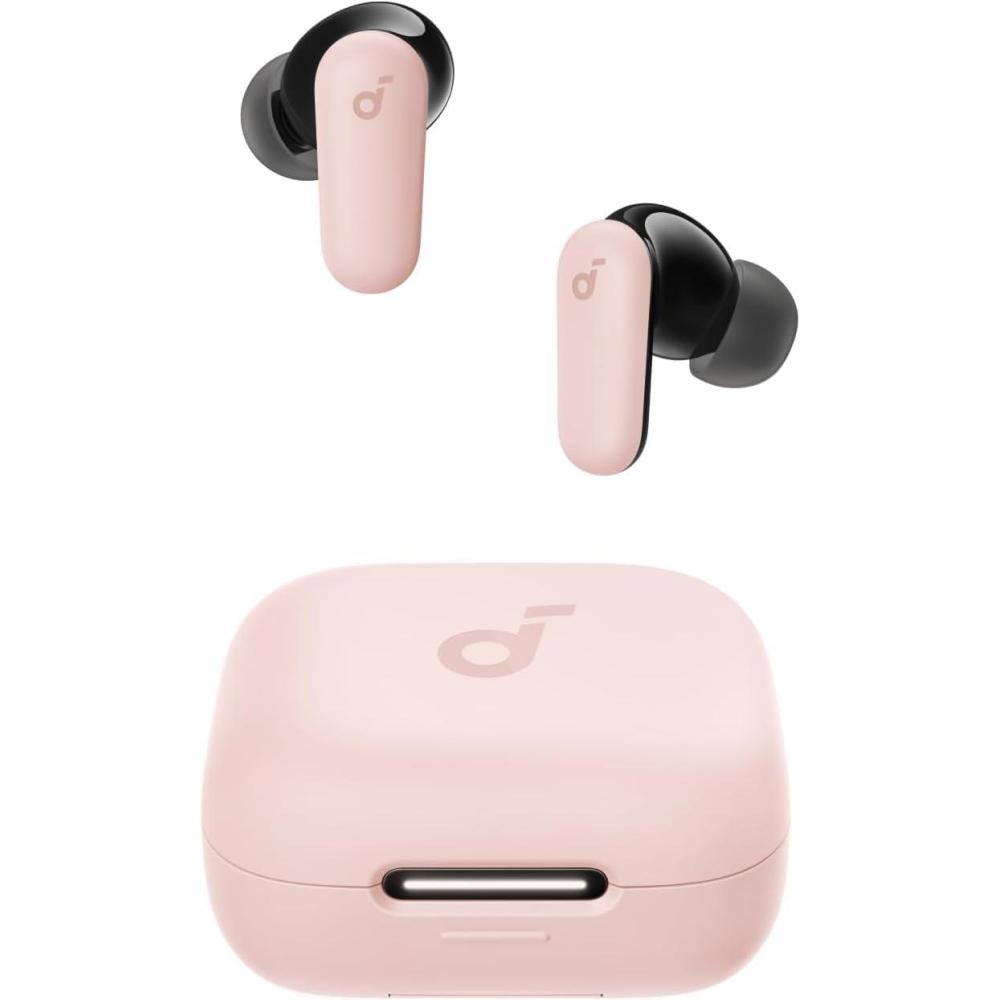 image:imageSoundcore P30i by Anker Noise Cancelling Earbuds Strong and Smart Noise Cancelling Powerful Bass 45H Playtime 2in1 Case and Phone Stand IP54 Wireless Earbuds Bluetooth 54 BlackPink