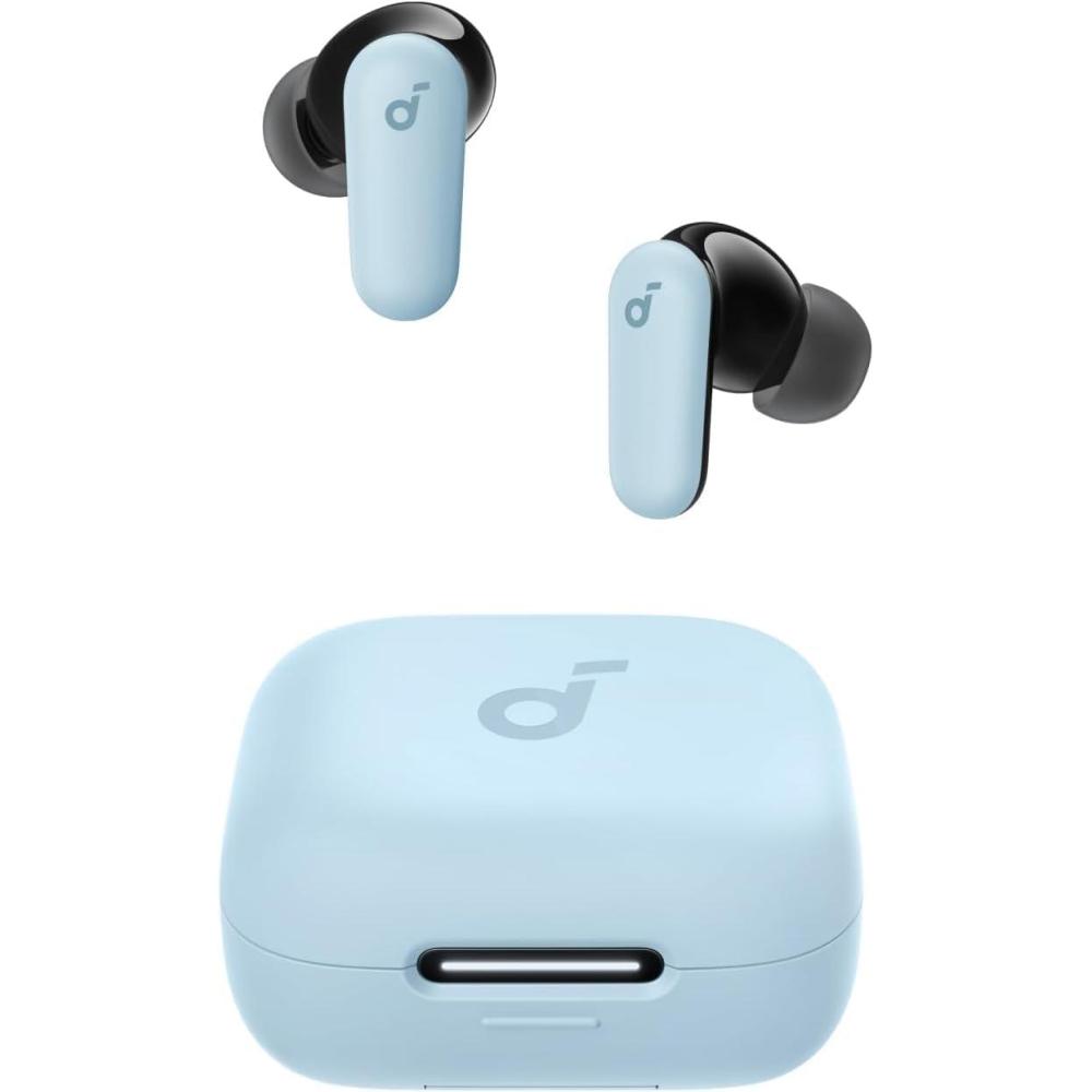 image:imageSoundcore P30i by Anker Noise Cancelling Earbuds Strong and Smart Noise Cancelling Powerful Bass 45H Playtime 2in1 Case and Phone Stand IP54 Wireless Earbuds Bluetooth 54 BlackBlue