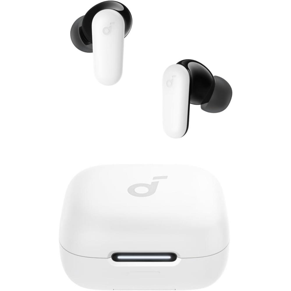 image:imageSoundcore P30i by Anker Noise Cancelling Earbuds Strong and Smart Noise Cancelling Powerful Bass 45H Playtime 2in1 Case and Phone Stand IP54 Wireless Earbuds Bluetooth 54 BlackWhite