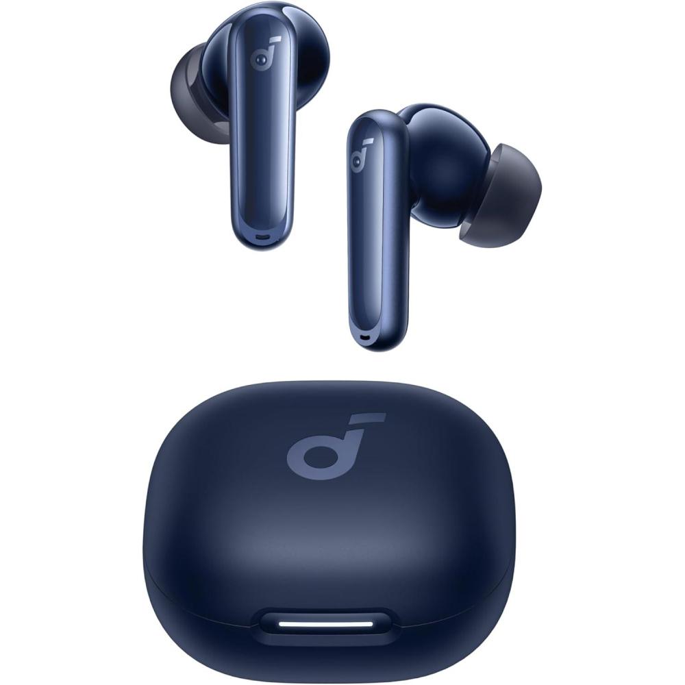 image:imageSoundcore P40i by Anker Noise Cancelling Wireless Earbuds Adaptive Noise Cancelling to Environments Heavy Bass 60H Playtime 2in1 Case and Phone Stand IPX5 Wireless Charging Bluetooth 53Navy Blue