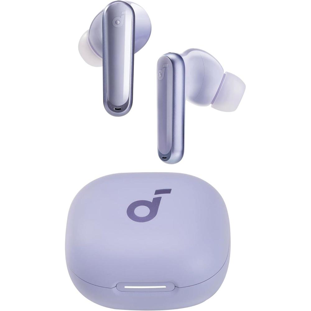 image:imageSoundcore P40i by Anker Noise Cancelling Wireless Earbuds Adaptive Noise Cancelling to Environments Heavy Bass 60H Playtime 2in1 Case and Phone Stand IPX5 Wireless Charging Bluetooth 53Purple