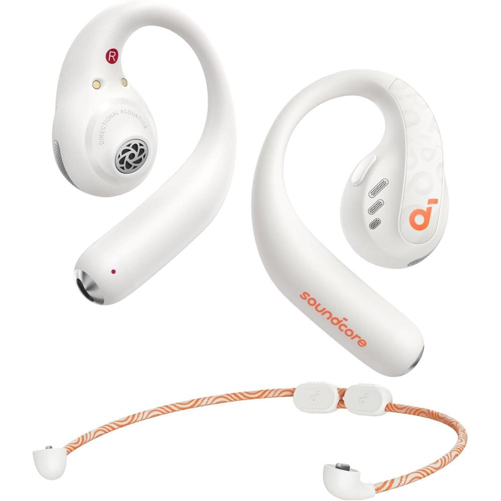 image:imageSoundcore by Anker AeroFit Pro OpenEar Headphones Ultra Comfort Secure Fit Ergonomic Design Rich Sound with LDAC Bluetooth 53 IP55 WaterResistant 46H Playtime App Control Wireless EarbudsFrost White