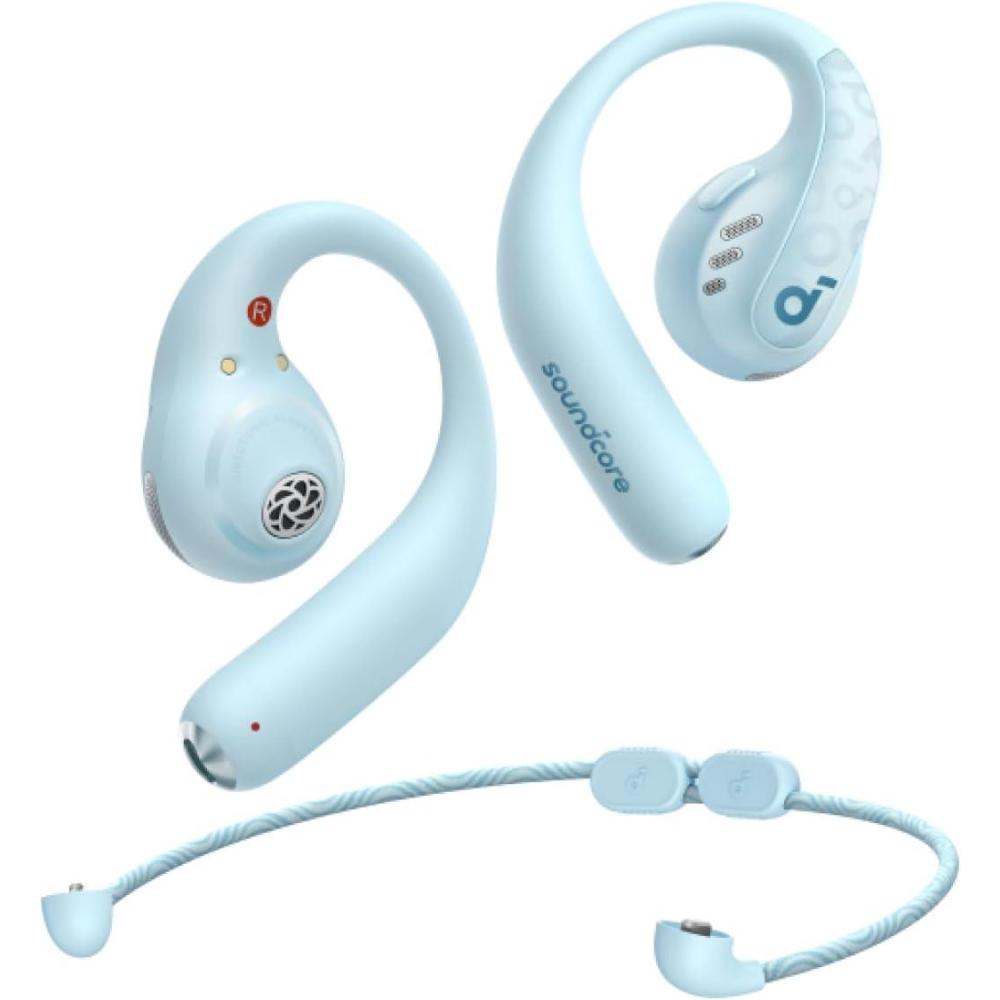 image:imageSoundcore by Anker AeroFit Pro OpenEar Headphones Ultra Comfort Secure Fit Ergonomic Design Rich Sound with LDAC Bluetooth 53 IP55 WaterResistant 46H Playtime App Control Wireless EarbudsAqua Blue