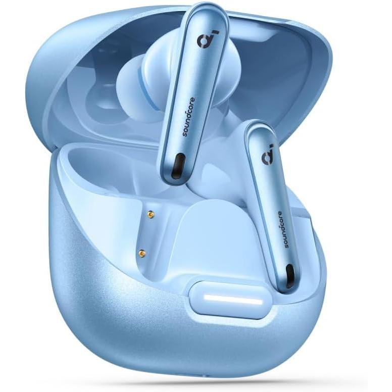 image:imageSoundcore by Anker Liberty 4 NC Noise Cancelling Earbuds 985 Noise Reduction Adaptive Noise Cancelling to Ears and Environment HiRes Sound 50H Battery Wireless Charging Bluetooth 53Light Blue