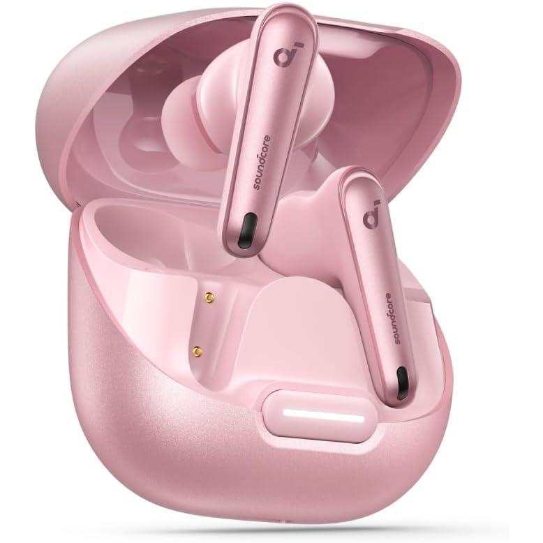 image:imageSoundcore by Anker Liberty 4 NC Noise Cancelling Earbuds 985 Noise Reduction Adaptive Noise Cancelling to Ears and Environment HiRes Sound 50H Battery Wireless Charging Bluetooth 53Pastel Pink