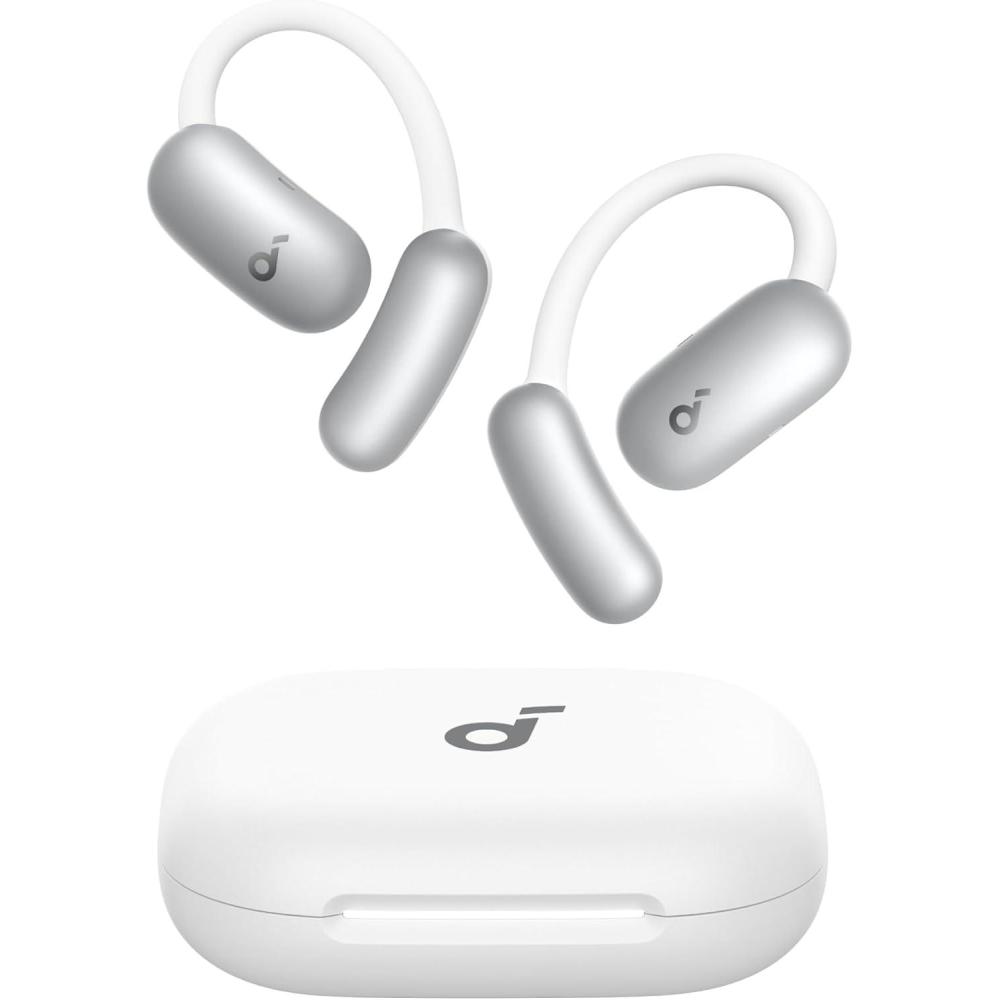 image:imagesoundcore AeroFit 2 by Anker OpenEar Headphones RealTime Translation Earbuds 4 Adjustable Positions for Every Ear Size 2 Richer Bass HiRes 42H Playtime IP55AI Clear CallsWireless ChargingPearl White