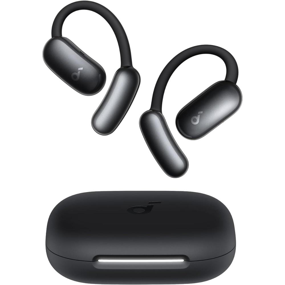 image:imagesoundcore AeroFit 2 by Anker OpenEar Headphones RealTime Translation Earbuds 4 Adjustable Positions for Every Ear Size 2 Richer Bass HiRes 42H Playtime IP55AI Clear CallsWireless ChargingObsidian Black