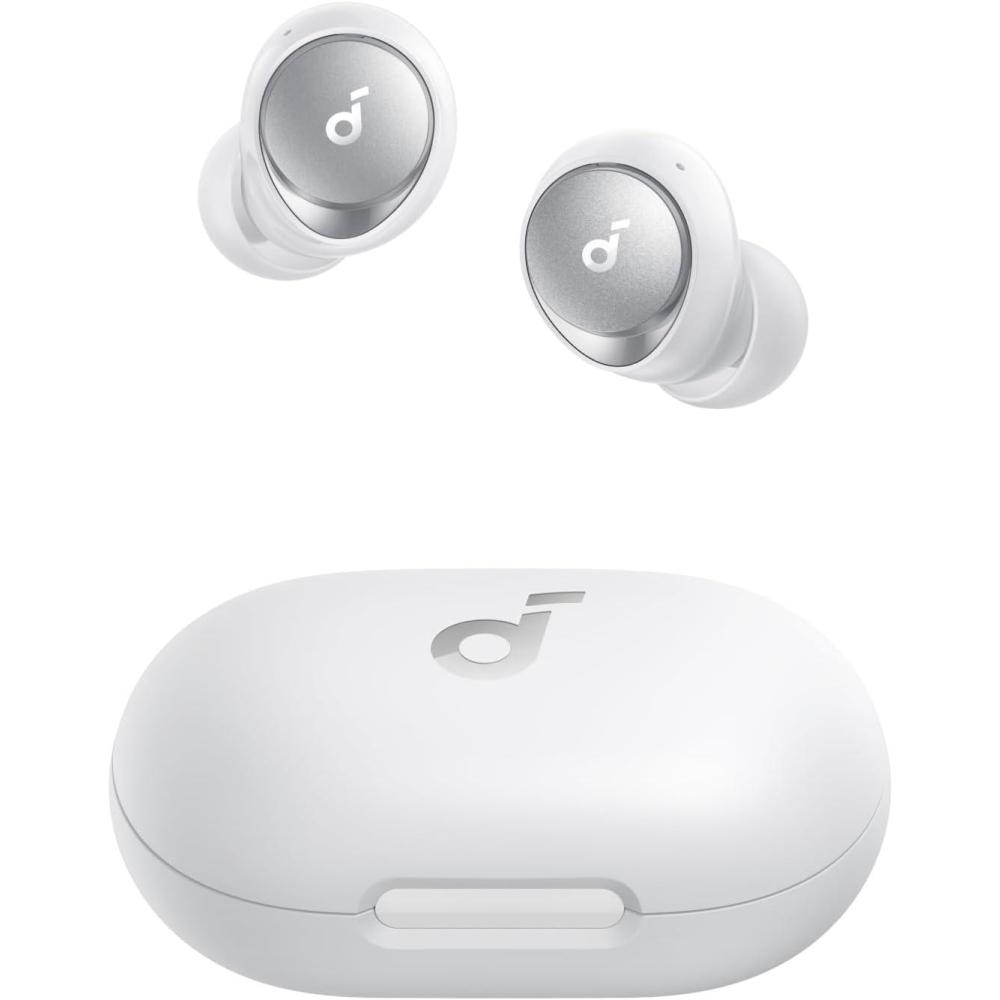 image:imagesoundcore by Anker Space A40 AutoAdjustable Active Noise Cancelling Wireless Earbuds Reduce Noise by Up to 98 50H Playtime HiRes Sound Comfortable Fit App Customization Wireless Charge BlueWhite