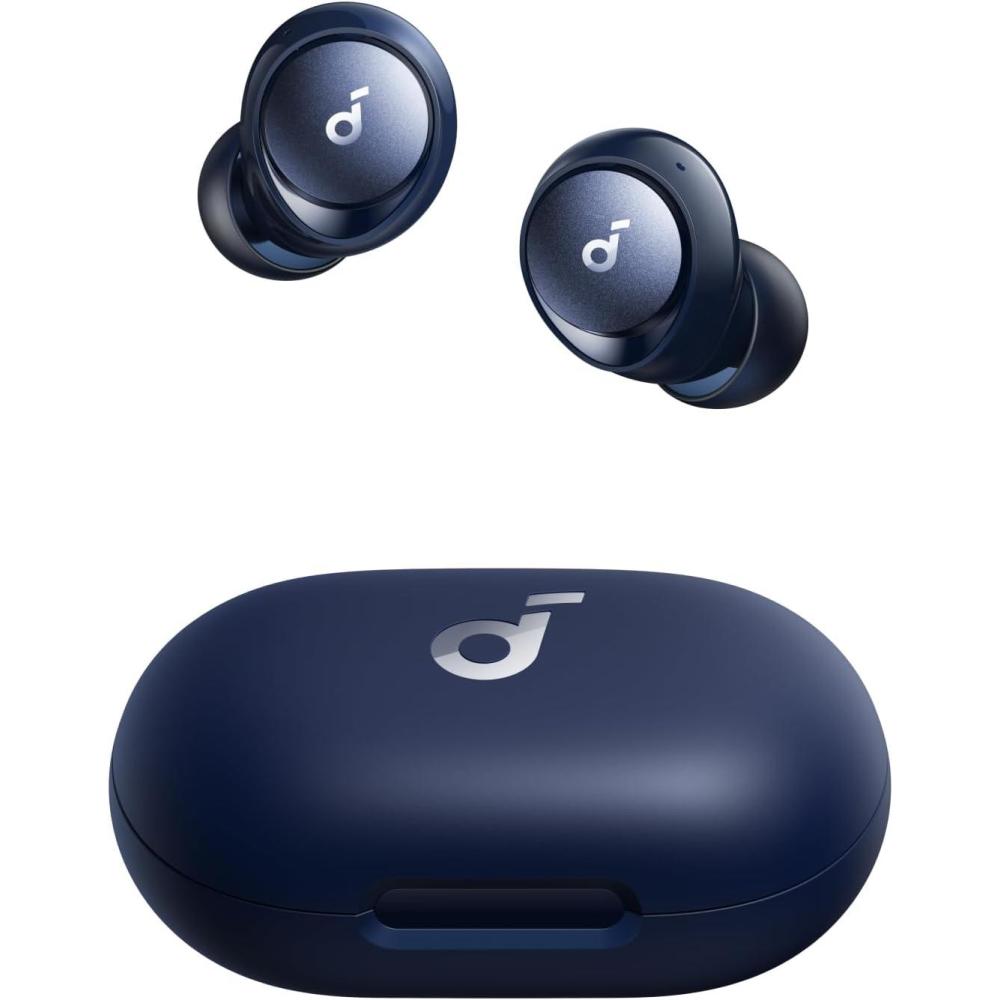 image:imagesoundcore by Anker Space A40 AutoAdjustable Active Noise Cancelling Wireless Earbuds Reduce Noise by Up to 98 50H Playtime HiRes Sound Comfortable Fit App Customization Wireless Charge BlueBlue