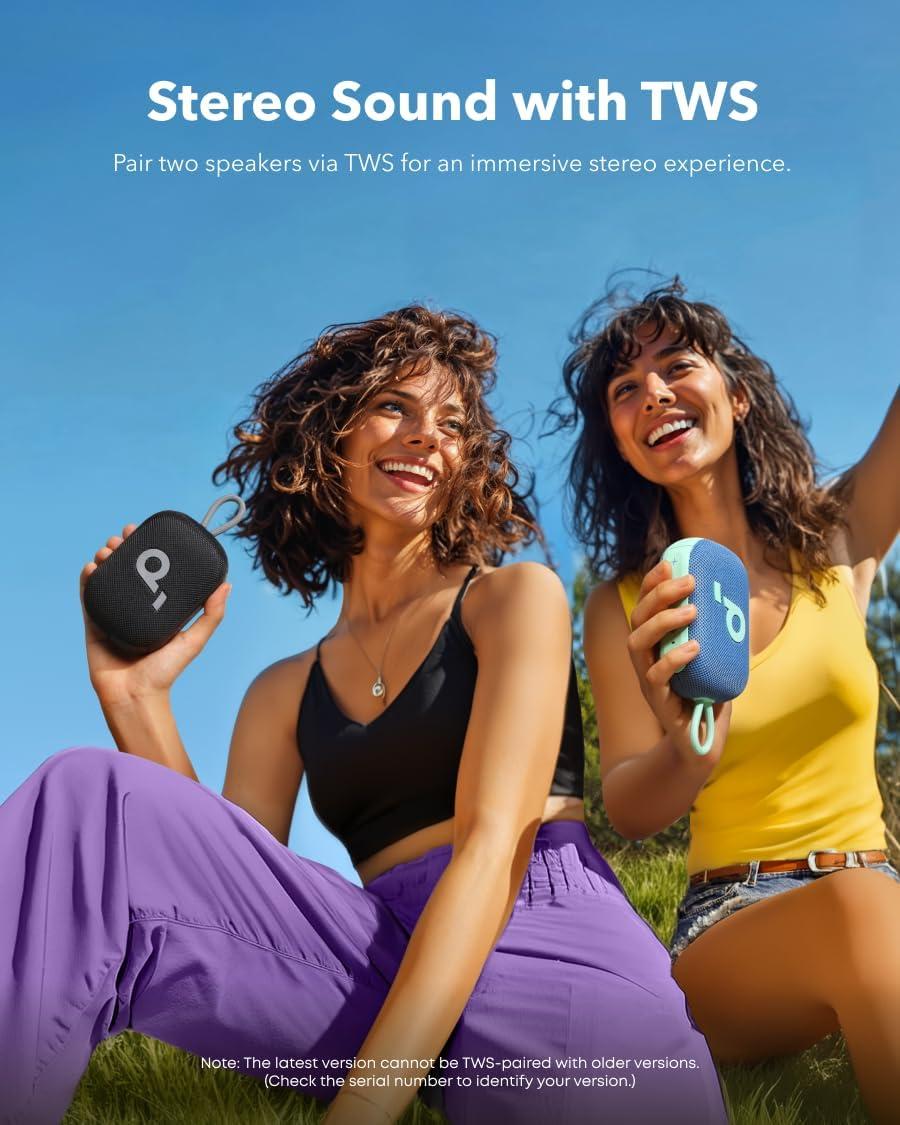 image:imagesoundcore Select 4 Go Bluetooth Shower Speaker by Anker IP67 WaterproofDustproof Portable Wireless 20H Playtime Floatable Powerful Sound Electronics for OutdoorsHomeOfficeTravelPartyPurpleBlack