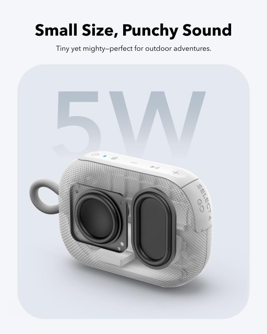 image:imagesoundcore Select 4 Go Bluetooth Shower Speaker by Anker IP67 WaterproofDustproof Portable Wireless 20H Playtime Floatable Powerful Sound Electronics for OutdoorsHomeOfficeTravelPartyPurpleWhite