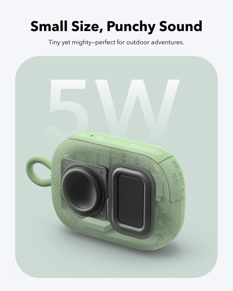 image:imagesoundcore Select 4 Go Bluetooth Shower Speaker by Anker IP67 WaterproofDustproof Portable Wireless 20H Playtime Floatable Powerful Sound Electronics for OutdoorsHomeOfficeTravelPartyPurpleGreen