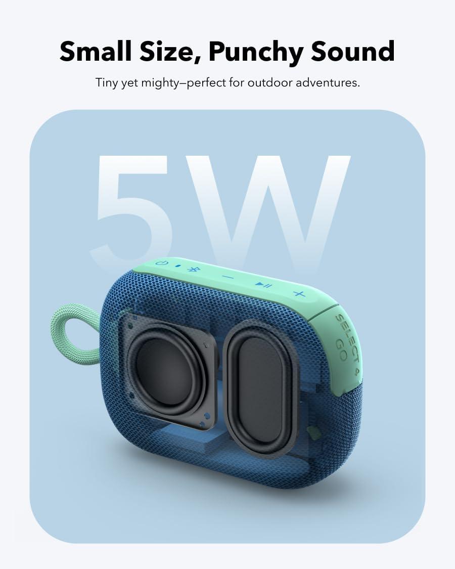 image:imagesoundcore Select 4 Go Bluetooth Shower Speaker by Anker IP67 WaterproofDustproof Portable Wireless 20H Playtime Floatable Powerful Sound Electronics for OutdoorsHomeOfficeTravelPartyPurpleBlue