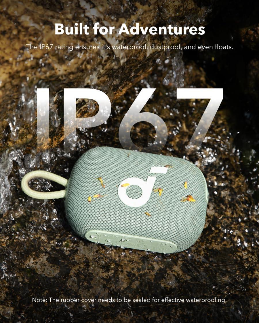 image:imagesoundcore Select 4 Go Bluetooth Shower Speaker by Anker IP67 WaterproofDustproof Portable Wireless 20H Playtime Floatable Powerful Sound Electronics for OutdoorsHomeOfficeTravelPartyPurpleGreen