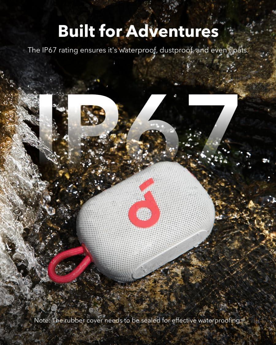 image:imagesoundcore Select 4 Go Bluetooth Shower Speaker by Anker IP67 WaterproofDustproof Portable Wireless 20H Playtime Floatable Powerful Sound Electronics for OutdoorsHomeOfficeTravelPartyPurpleRed