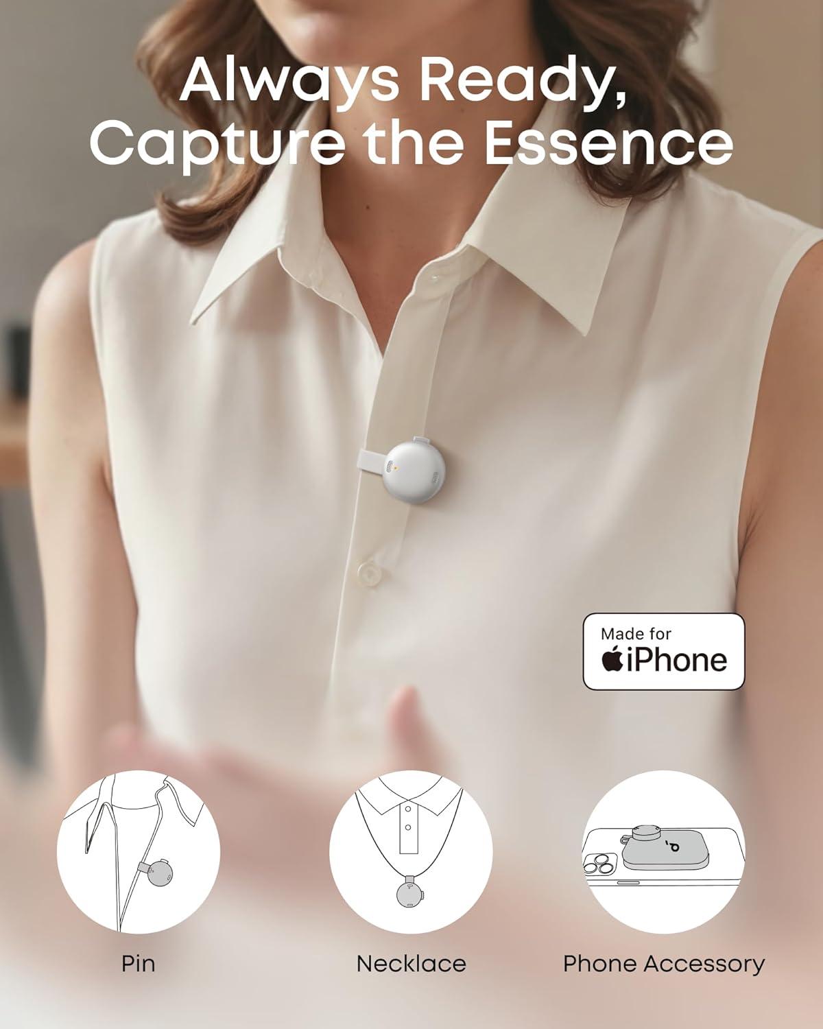 image:imagesoundcore Work by Anker Portable AI Voice Recorder AI Note Taker AI Transcription amp Summarization 6Month Pro at No Charge CrossMeeting Summary MFi Certified Privacy ProtectionWhite