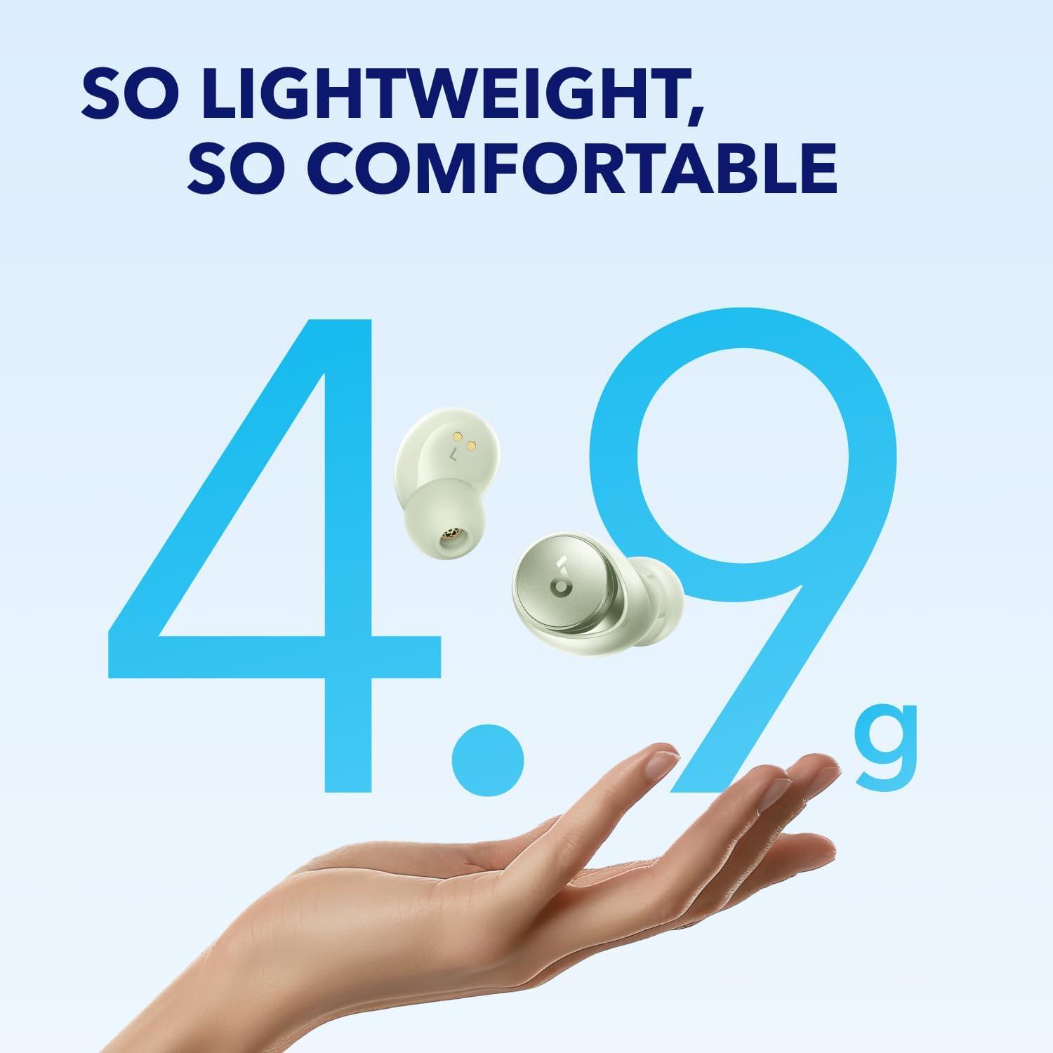 image:imagesoundcore by Anker Space A40 AutoAdjustable Active Noise Cancelling Wireless Earbuds Reduce Noise by Up to 98 50H Playtime HiRes Sound Comfortable Fit App Customization Wireless Charge BlueGreen