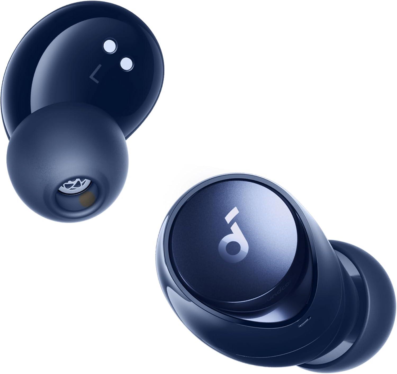 image:imagesoundcore by Anker Space A40 AutoAdjustable Active Noise Cancelling Wireless Earbuds Reduce Noise by Up to 98 50H Playtime HiRes Sound Comfortable Fit App Customization Wireless Charge BlueBlue