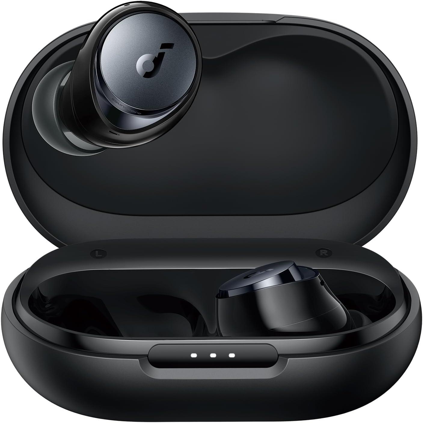 image:imagesoundcore by Anker Space A40 AutoAdjustable Active Noise Cancelling Wireless Earbuds Reduce Noise by Up to 98 50H Playtime HiRes Sound Comfortable Fit App Customization Wireless Charge BlueBlack