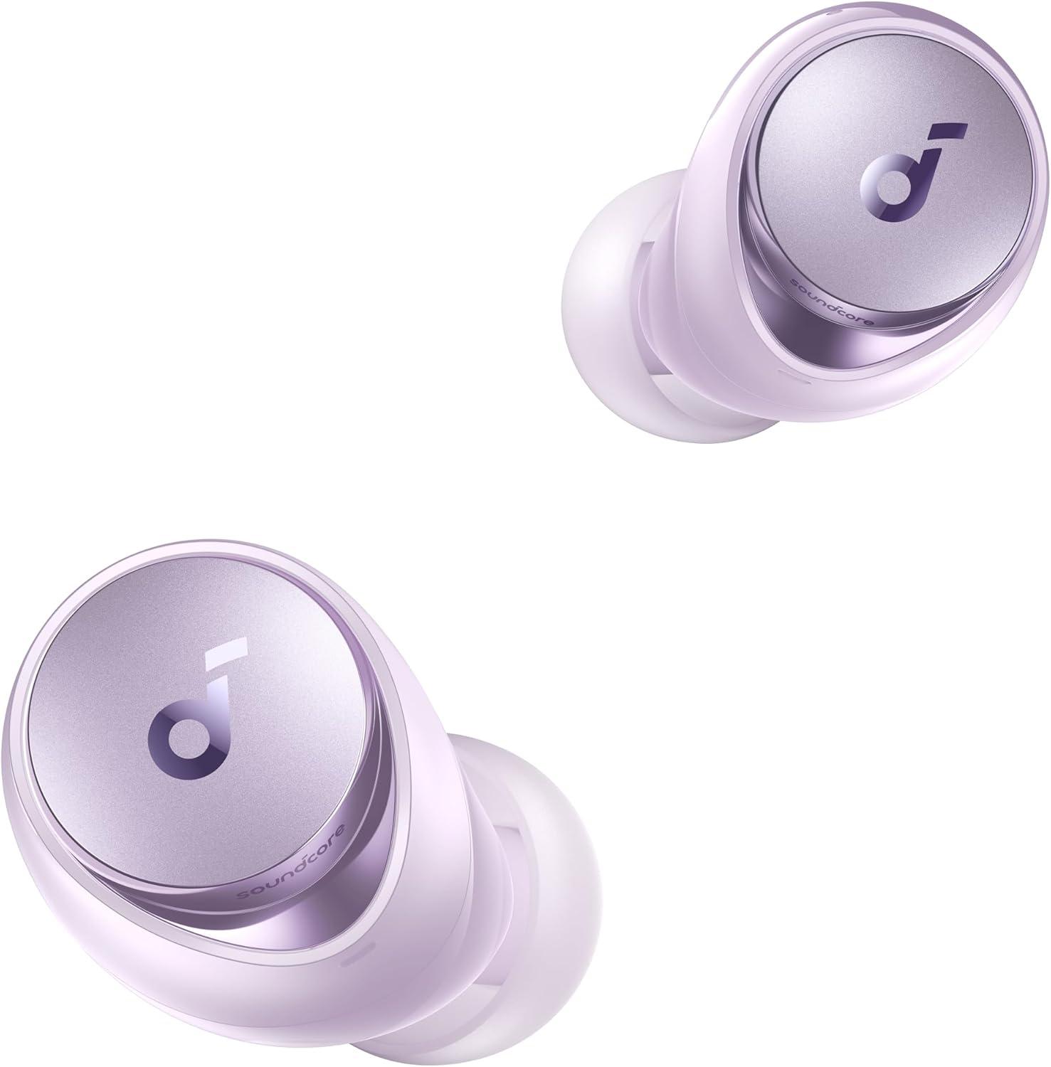 image:imagesoundcore by Anker Space A40 AutoAdjustable Active Noise Cancelling Wireless Earbuds Reduce Noise by Up to 98 50H Playtime HiRes Sound Comfortable Fit App Customization Wireless Charge BluePurple