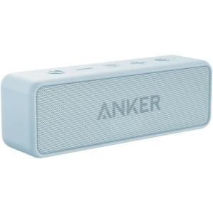 Anker Soundcore 2 Portable Bluetooth Speaker with Stereo Sound, Bluetooth 5, Bassup, IPX7 Waterproof, 24-Hour Playtime, Wireless, Speaker for Home, Outdoors, Travel- Navy Blue(Baby Blue)