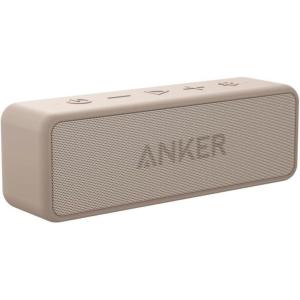 Anker Soundcore 2 Portable Bluetooth Speaker with Stereo Sound, Bluetooth 5, Bassup, IPX7 Waterproof, 24-Hour Playtime, Wireless, Speaker for Home, Outdoors, Travel – Blue(Mocha Brown)