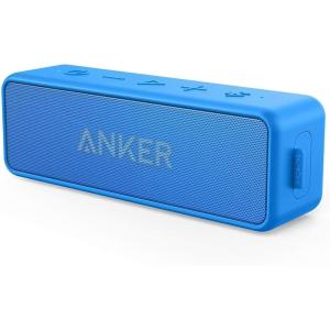 Anker Soundcore 2 Portable Bluetooth Speaker with Stereo Sound, Bluetooth 5, Bassup, IPX7 Waterproof, 24-Hour Playtime, Wireless, Speaker for Home, Outdoors, Travel – Blue(Blue)