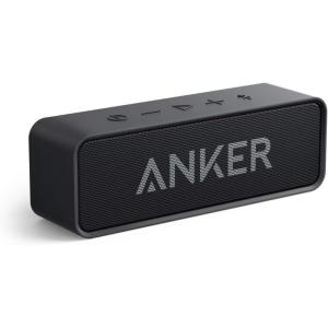 Anker Soundcore Upgraded Bluetooth Speaker with IPX5 Waterproof, Stereo Sound, 24H Playtime, Portable Wireless Speaker for iPhone, Samsung and More (Black)(Black)